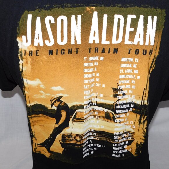 Jason Alden 2014 The Night Train Tour 2 Sided Graphic Concert T Shirt Mens L - Picture 8 of 9